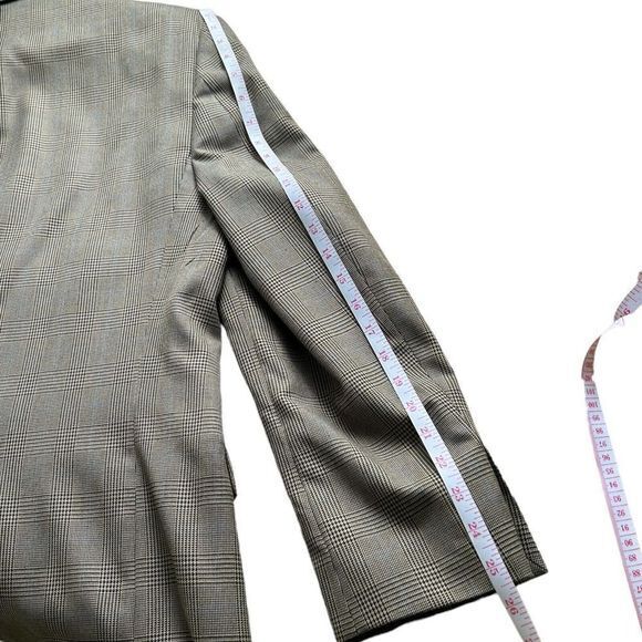 Ralph Lauren 40R Rayon + Poly Beige Check‎ Sport Coat Blazer Suit Jacket 2Button - Picture 7 of 11